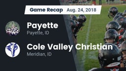 Recap: Payette  vs. Cole Valley Christian  2018