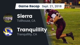 Recap: Sierra  vs. Tranquillity  2018