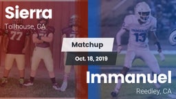 Matchup: Sierra vs. Immanuel  2019
