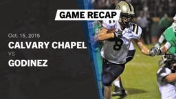 Highlight of Recap: Calvary Chapel  vs. Godinez  2015