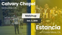 Matchup: Calvary Chapel vs. Estancia  2019