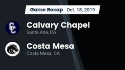 Recap: Calvary Chapel  vs. Costa Mesa  2019