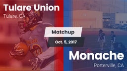Matchup: Tulare Union vs. Monache  2017