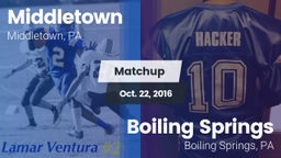 Matchup: Middletown vs. Boiling Springs  2016