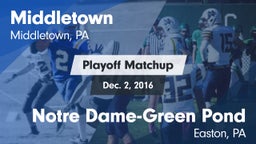 Matchup: Middletown vs. Notre Dame-Green Pond  2016