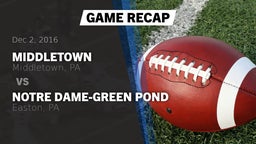 Recap: Middletown  vs. Notre Dame-Green Pond  2016