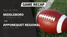 Recap: Middleboro  vs. Apponequet Regional  2016