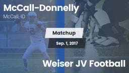 Matchup: McCall-Donnelly vs. Weiser JV Football 2017