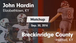 Matchup: John Hardin vs. Breckinridge County  2016