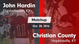 Matchup: John Hardin vs. Christian County  2016