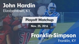 Matchup: John Hardin vs. Franklin-Simpson  2016