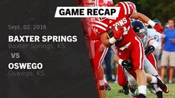 Recap: Baxter Springs   vs. Oswego  2016