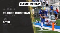 Recap: Rejoice Christian  vs. Foyil  2016