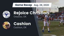 Recap: Rejoice Christian  vs. Cashion  2020