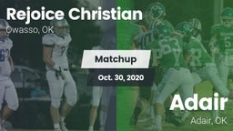 Matchup: Rejoice Christian vs. Adair  2020