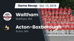 Recap: Waltham  vs. Acton-Boxborough  2018