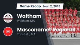 Recap: Waltham  vs. Masconomet Regional  2018