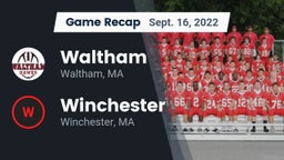 Recap: Waltham  vs. Winchester  2022