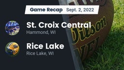 Recap: St. Croix Central  vs. Rice Lake  2022