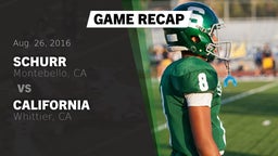 Recap: Schurr  vs. California  2016