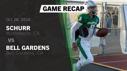 Recap: Schurr  vs. Bell Gardens  2016