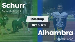 Matchup: Schurr vs. Alhambra  2016