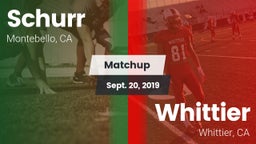 Matchup: Schurr vs. Whittier  2019