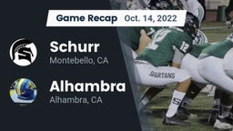 Recap: Schurr  vs. Alhambra  2022