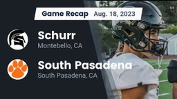 Recap: Schurr  vs. South Pasadena  2023