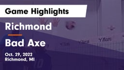 Richmond  vs Bad Axe Game Highlights - Oct. 29, 2022