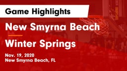 New Smyrna Beach  vs Winter Springs  Game Highlights - Nov. 19, 2020