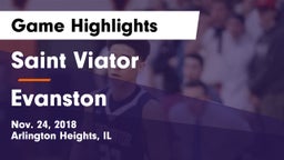 Saint Viator  vs Evanston  Game Highlights - Nov. 24, 2018