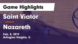 Saint Viator  vs Nazareth  Game Highlights - Feb. 8, 2019