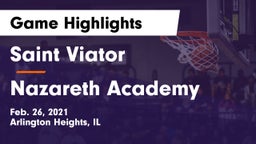 Saint Viator  vs Nazareth Academy  Game Highlights - Feb. 26, 2021