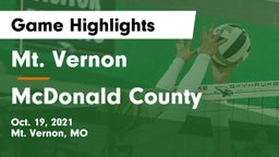 Mt. Vernon  vs McDonald County  Game Highlights - Oct. 19, 2021