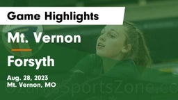 Mt. Vernon  vs Forsyth  Game Highlights - Aug. 28, 2023