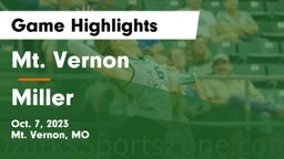 Mt. Vernon  vs Miller  Game Highlights - Oct. 7, 2023