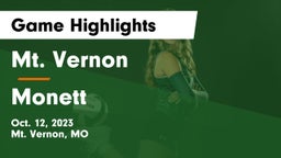 Mt. Vernon  vs Monett  Game Highlights - Oct. 12, 2023