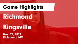 Richmond  vs Kingsville Game Highlights - Nov. 25, 2019