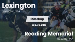 Matchup: Lexington vs. Reading Memorial  2015