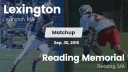 Matchup: Lexington vs. Reading Memorial  2015