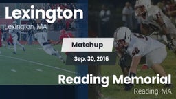 Matchup: Lexington vs. Reading Memorial  2016