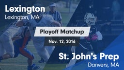 Matchup: Lexington vs. St. John's Prep  2016