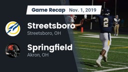 Recap: Streetsboro  vs. Springfield  2019