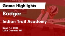 Badger  vs Indian Trail Academy  Game Highlights - Sept. 14, 2019
