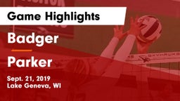 Badger  vs Parker  Game Highlights - Sept. 21, 2019