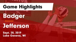 Badger  vs Jefferson  Game Highlights - Sept. 28, 2019