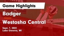 Badger  vs Westosha Central  Game Highlights - Sept. 7, 2022