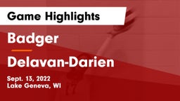 Badger  vs Delavan-Darien  Game Highlights - Sept. 13, 2022