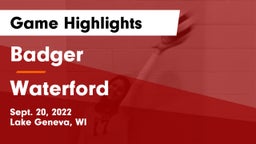 Badger  vs Waterford  Game Highlights - Sept. 20, 2022